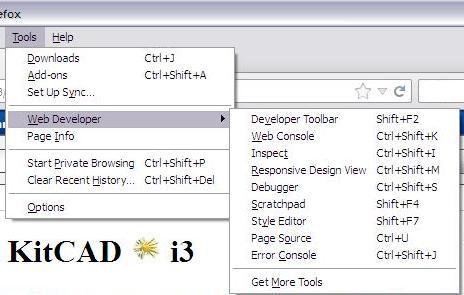 Firefox tools menu