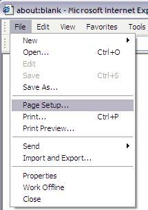 Internet Explorer File Menu